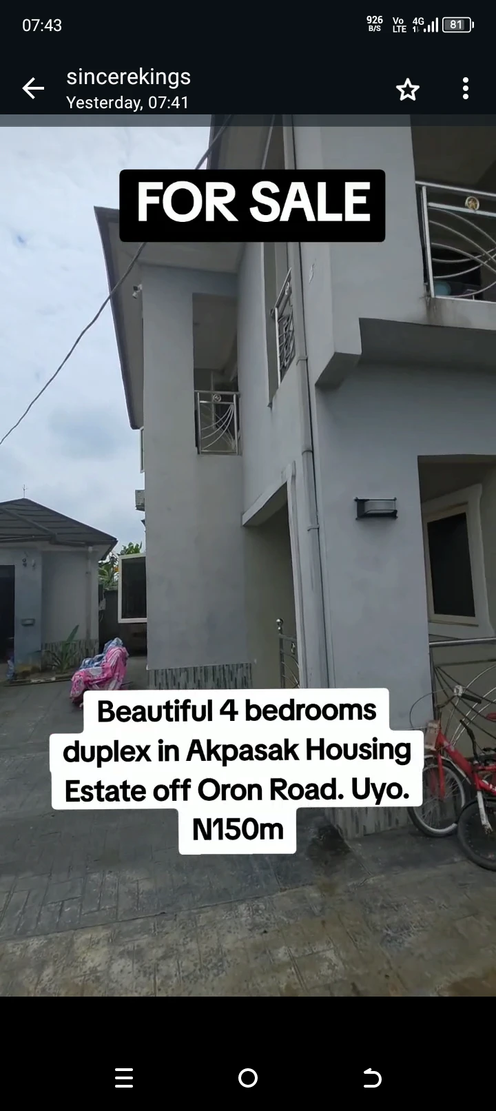 Duplex for Sale in Akpasak estate off oron road, Akwa Ibom - Image 1