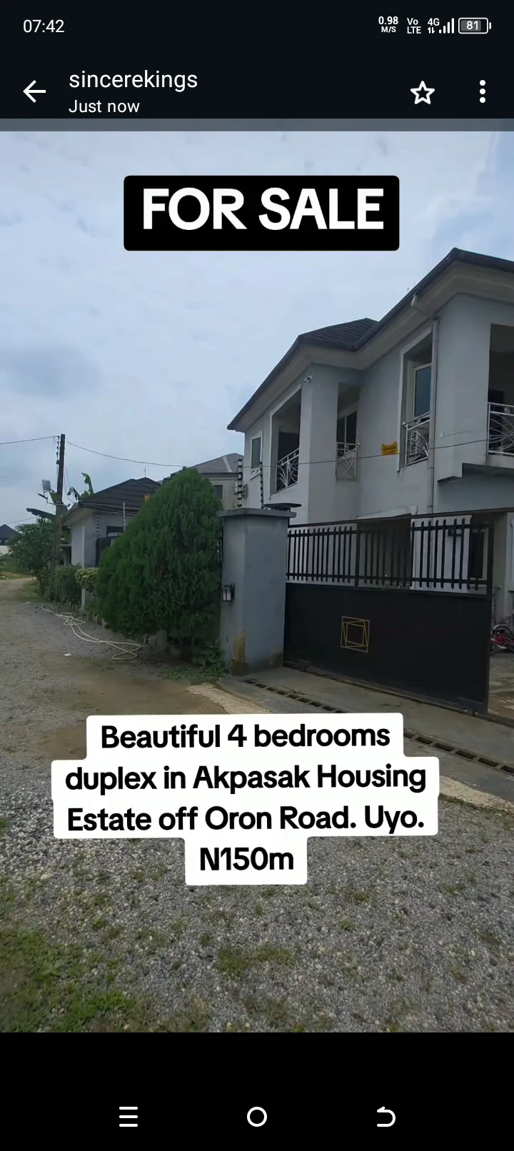 Duplex for Sale in Akpasak estate off oron road, Akwa Ibom cover picture
