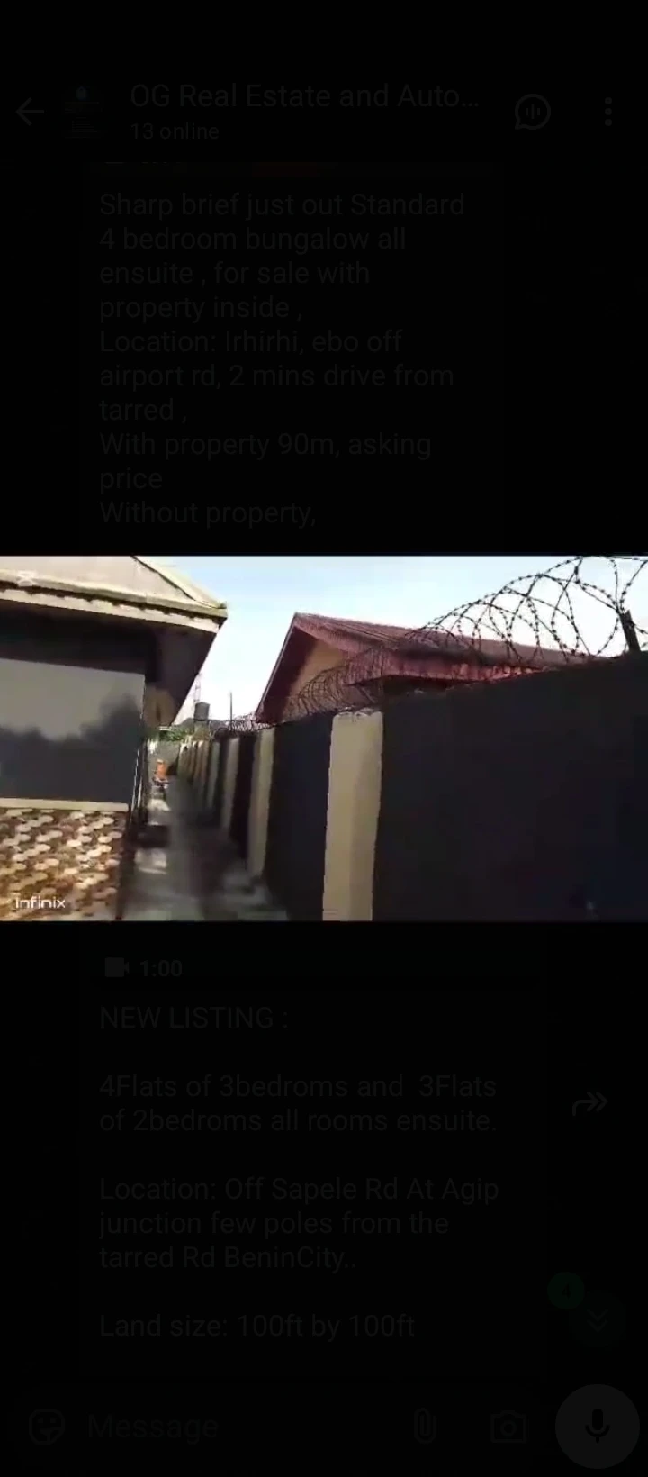 3 Bedroom Flat for Sale in Agip sapale road, Edo - Image 1
