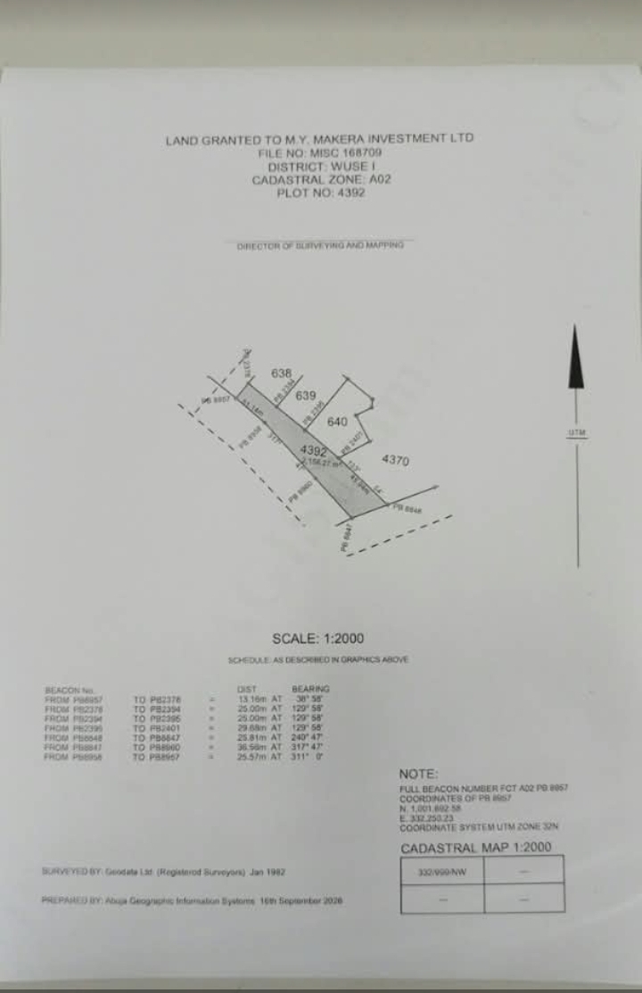 Land for Sale in WUSE, Abuja - Image 1