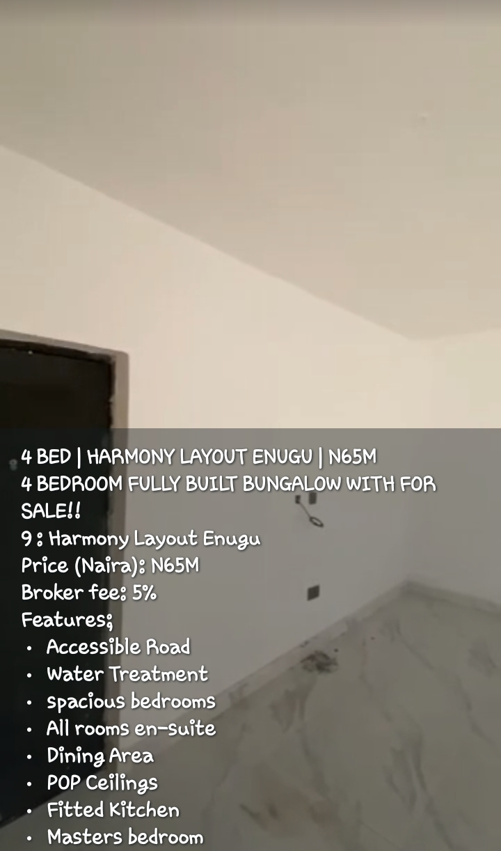 4 Bedroom Flat for Sale in Harmony Layout, Enugu