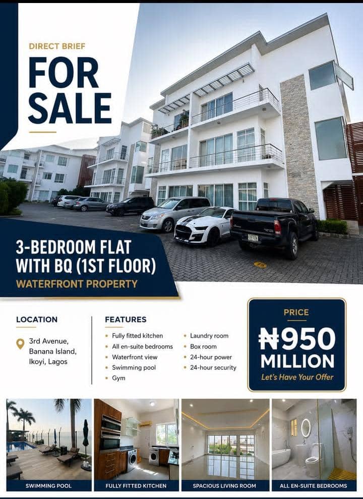 3 Bedroom Flat for Sale in BANANA ISLAND, Rivers