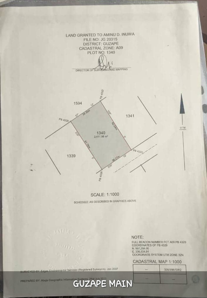 Land for Sale in GUZAPE MAIN, Abuja