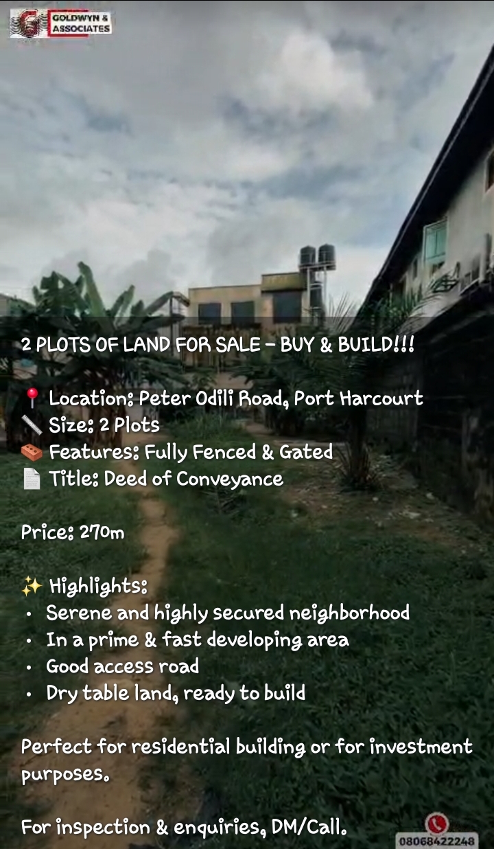 Land for Sale in PETER ODILI, Rivers