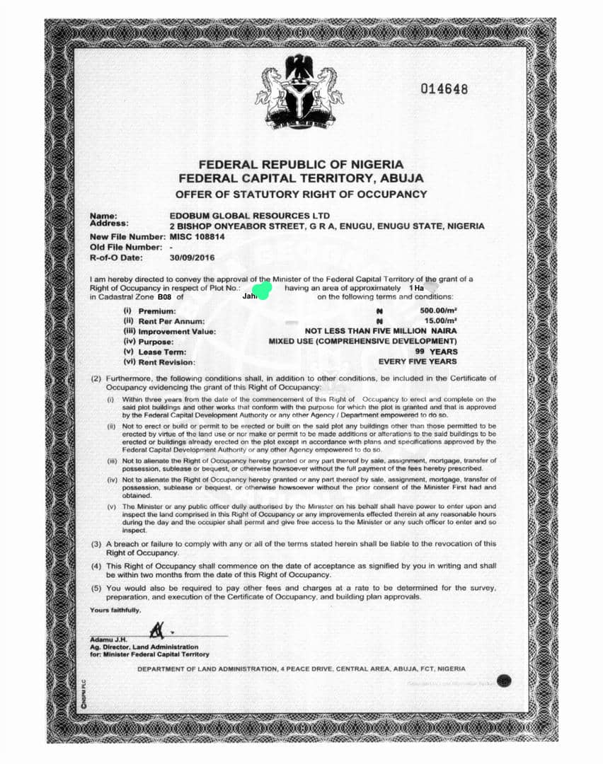 Land for Sale in Jahi, FCT