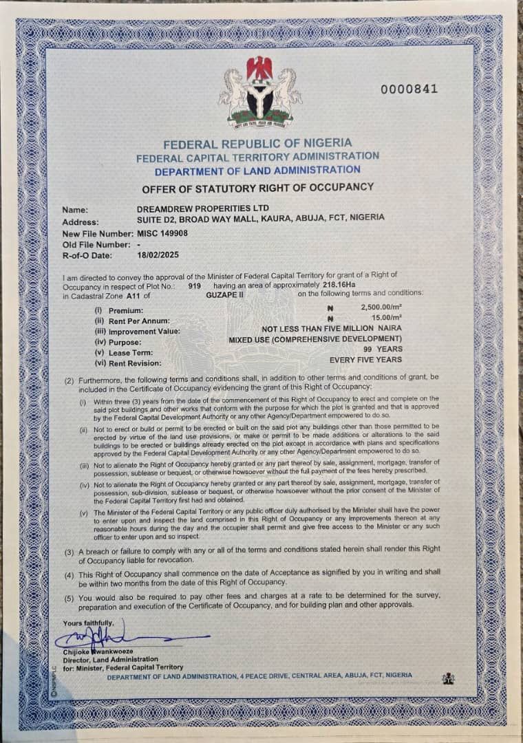 Land for Sale in GUZAPE II, FCT