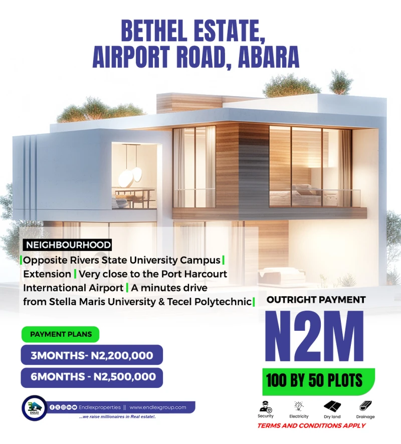 Land for Sale in Airport Road, Abara, Rivers