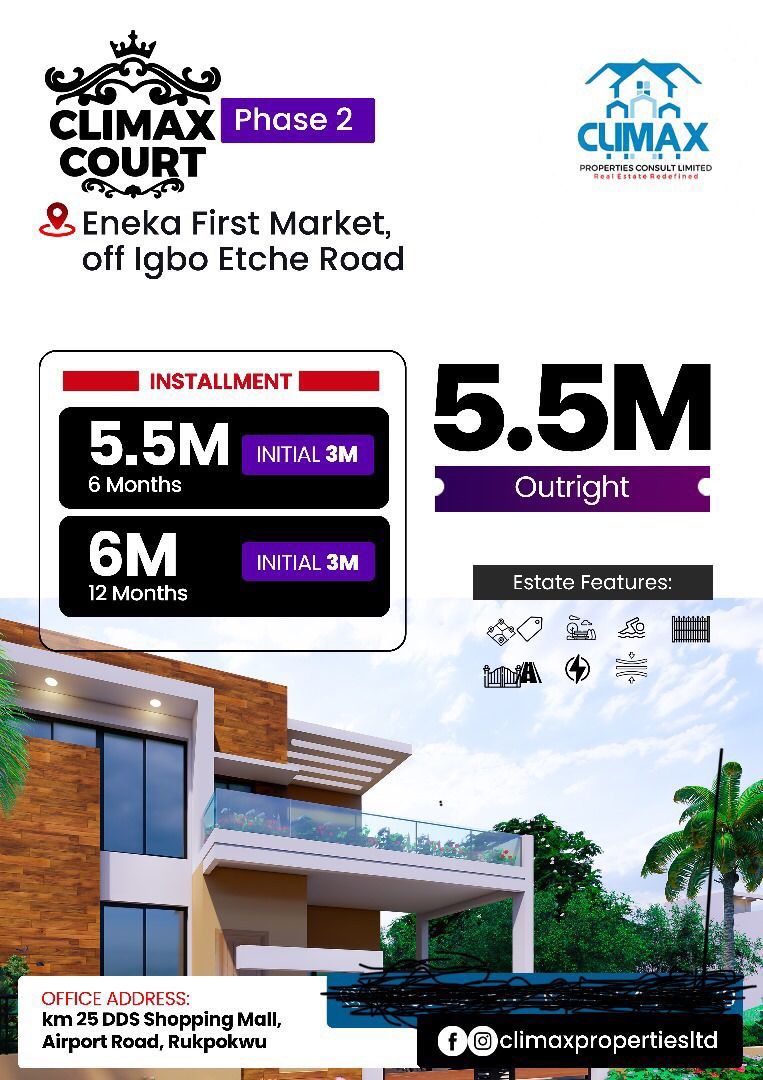 Land for Sale in Eneka, Rivers