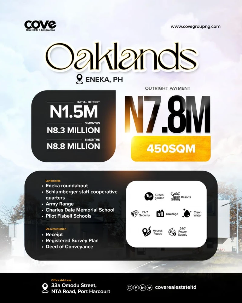 Land for Sale in Eneka road, Rivers cover picture