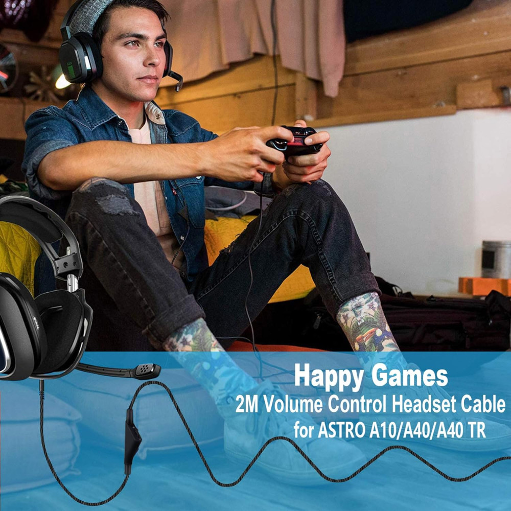 Astro A10 A40 Cord volume Cable, Headsets Cord Audio Cable for Astro A40TR/A40/A10 Gaming Headsets, Xbox one, Playstation 4 PS4 Controller, PC, Most Smartphones