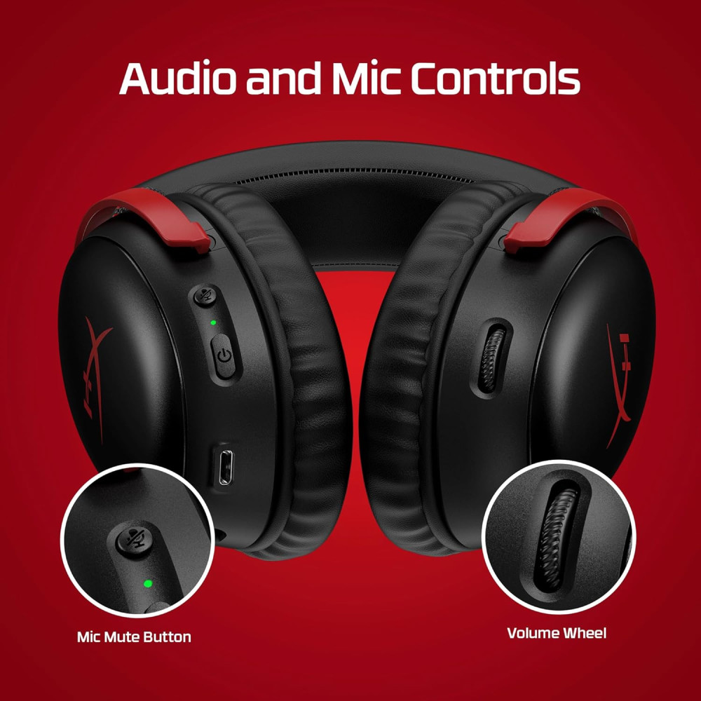 HyperX Cloud 3 Wireless Gaming Headset Black Red