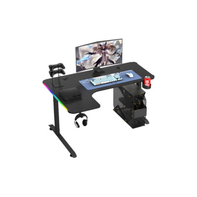 L Shaped RGB Gaming Desk 160CM (Left) - Black