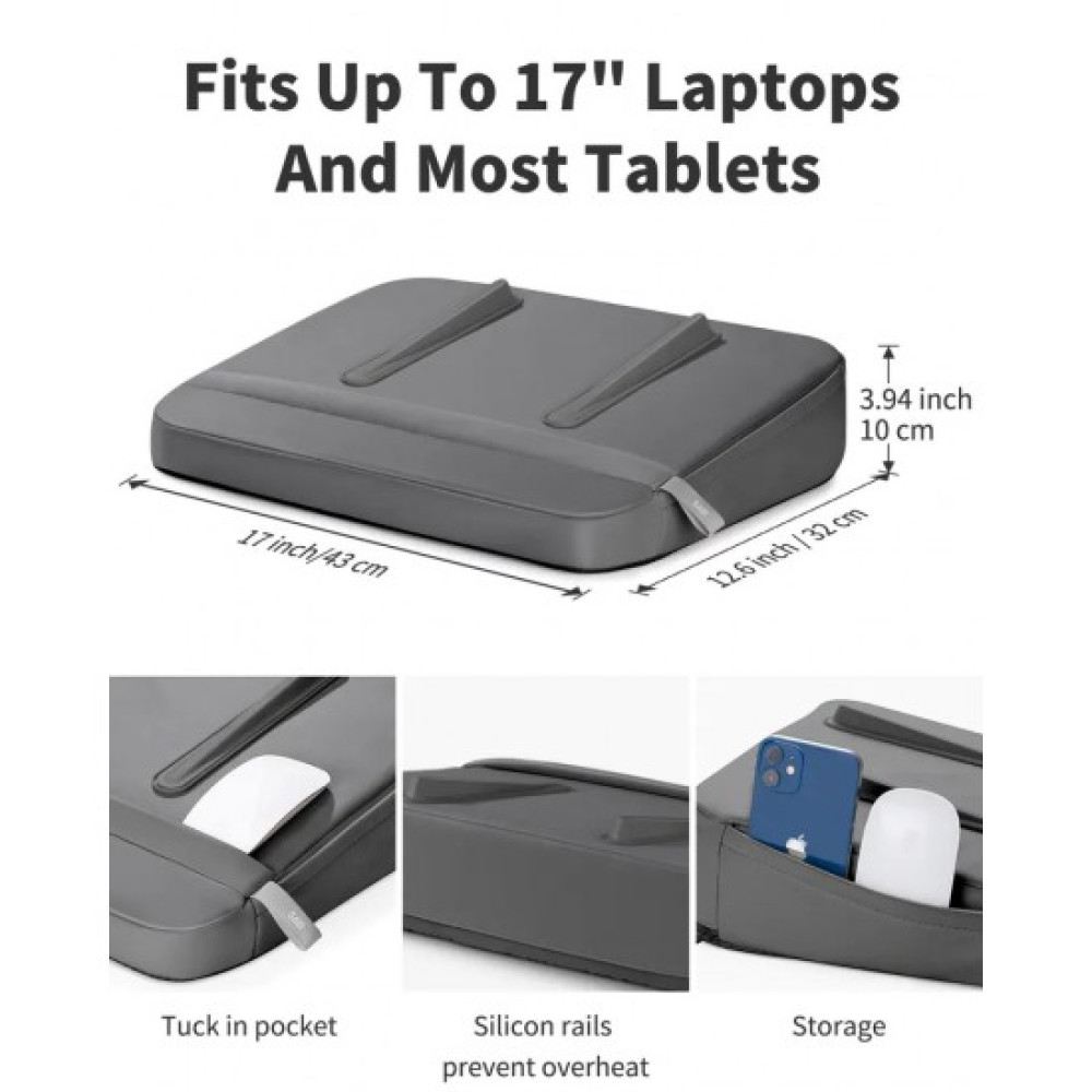SAIJI Portable Laptop Desk Storage Bag Grey