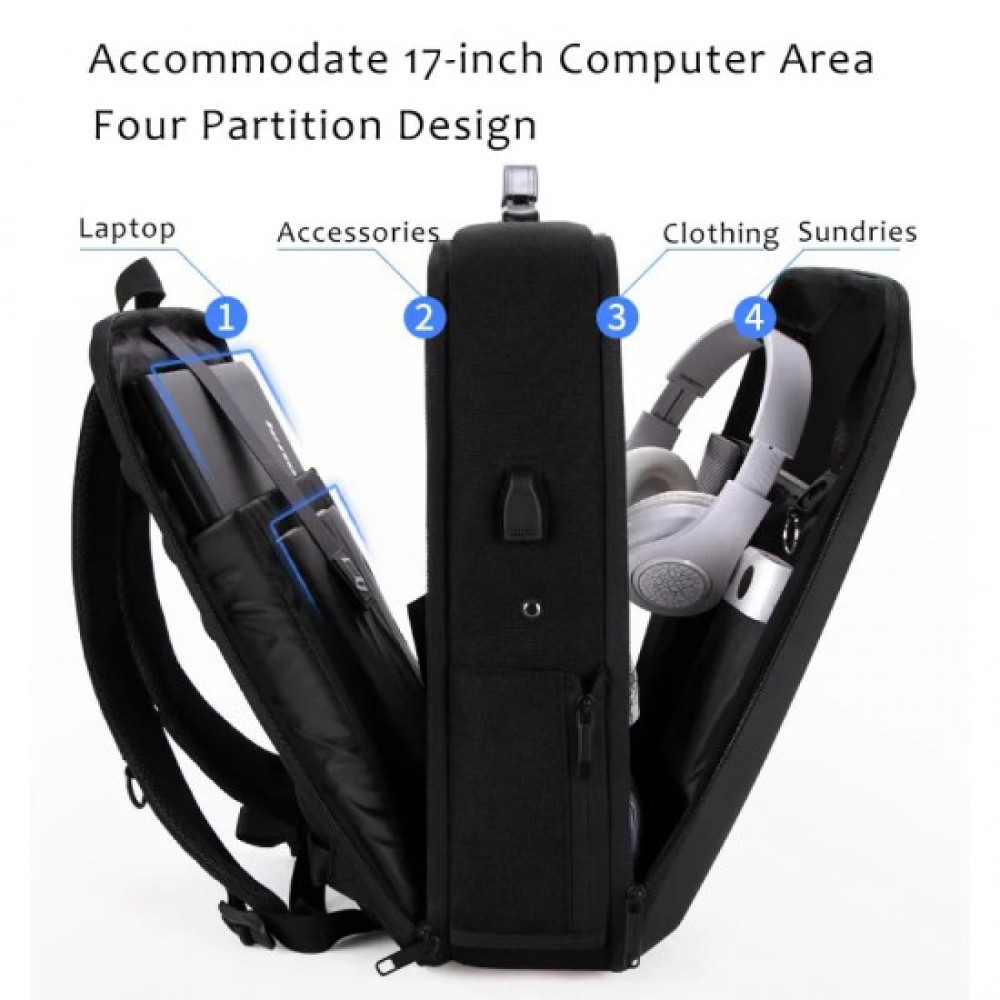 Laptop Bag 17 with AntiTheft Code Lock Grey