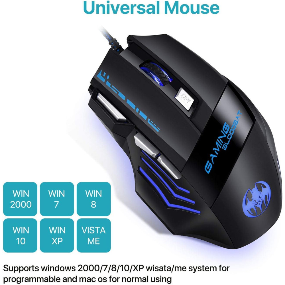 MFTEK BloodBat Wired Gaming Mouse RGB Black GM02