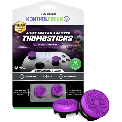 KontrolFreek FPS Freek Frenzy Editon for PS5 and PS4 Controller 1 High Size 1 Medium Size Purple and Black