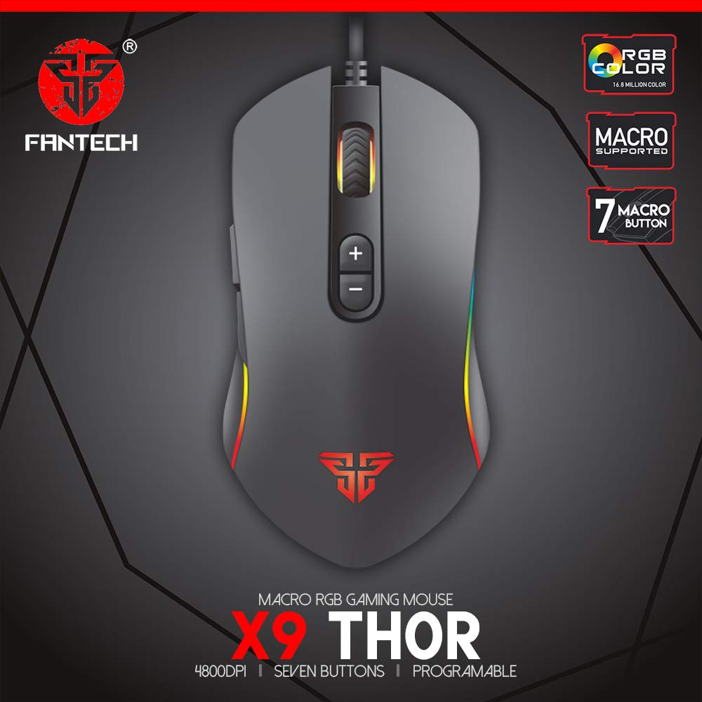 MAXPOW FANTECH X9 Thor Macro Gaming Mouse 7D 7 