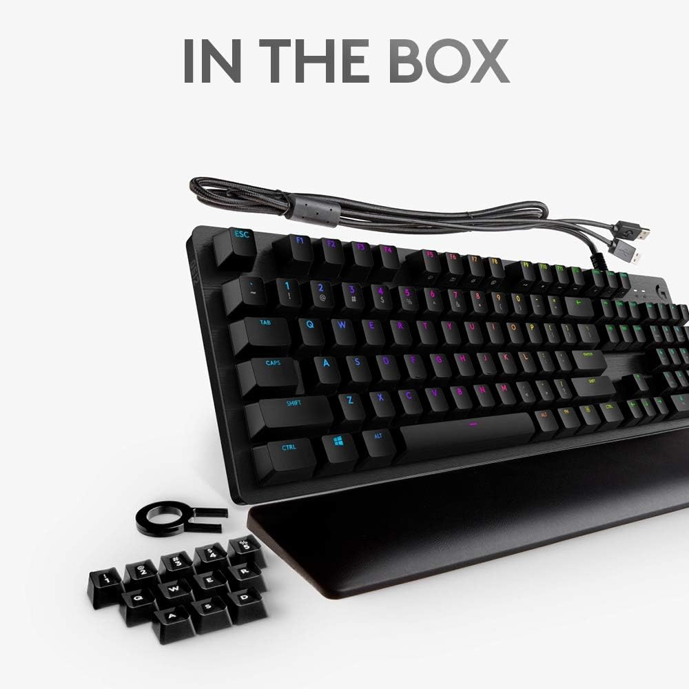 Logitech G513 Carbon LIGHTSYNC RGB Mechanical Gaming Keyboard with RomerG Linear Switches