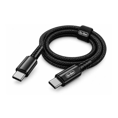 Go-Des GD-UC509TC-TC 60W USB-C to USB-C Braided Cable – 1.2m Black