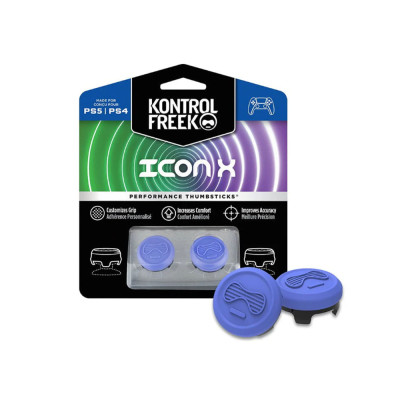 KontrolFreek Icon X Performance Thumbsticks for PlayStation 4 (PS4) and PlayStation 5 (PS5) | 2 Mid-Rise Convex | Purple