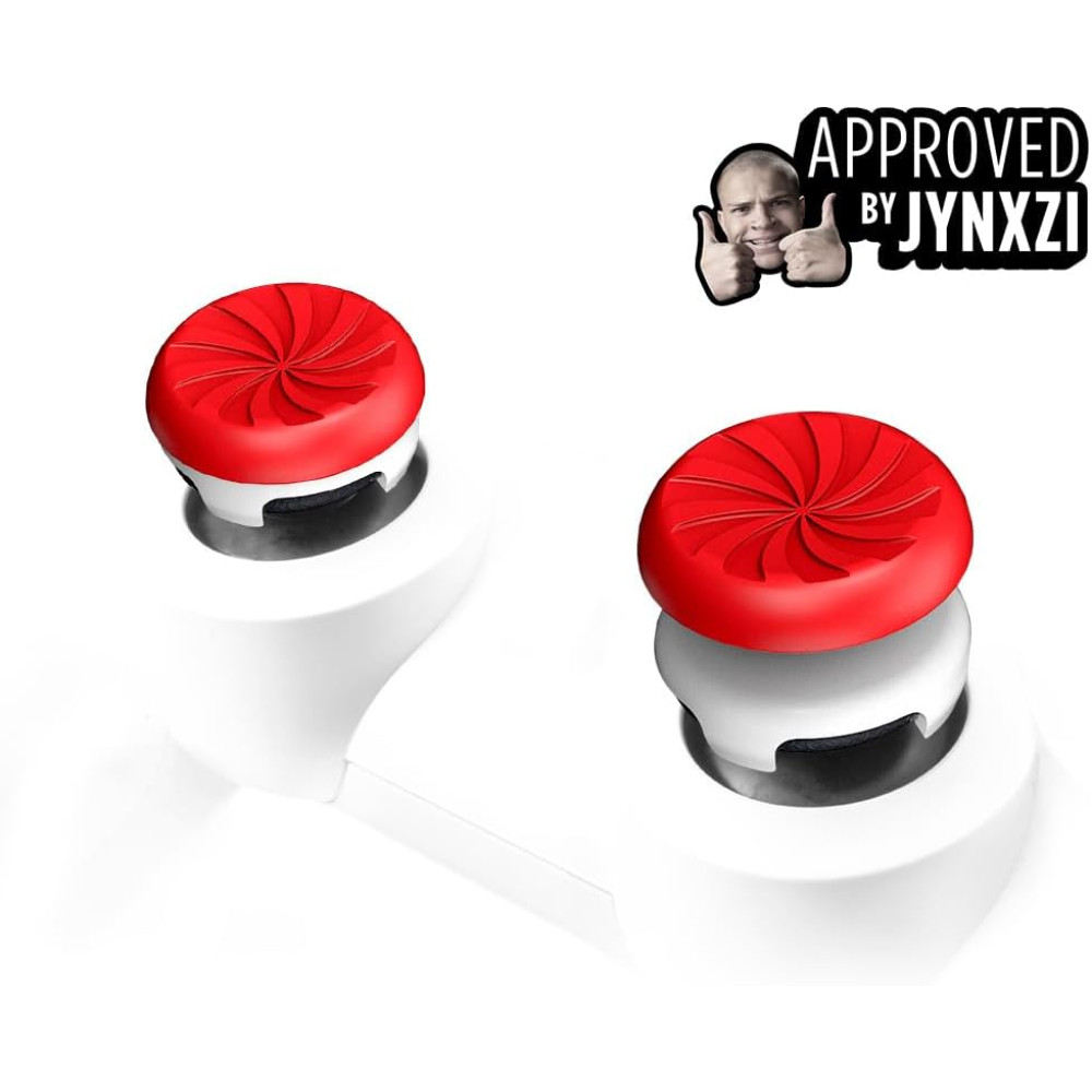 KontrolFreek FPS Freek Inferno for (PS4) (PS5) Controller | Performance Thumbsticks | 1 High-Rise, 1 Mid-Rise | Red/White
