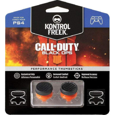KontrolFreek Call of Duty: Black Ops 4 Grav Slam for PlayStation 4 (PS4) and PlayStation 5 (PS5) | Black/Orange