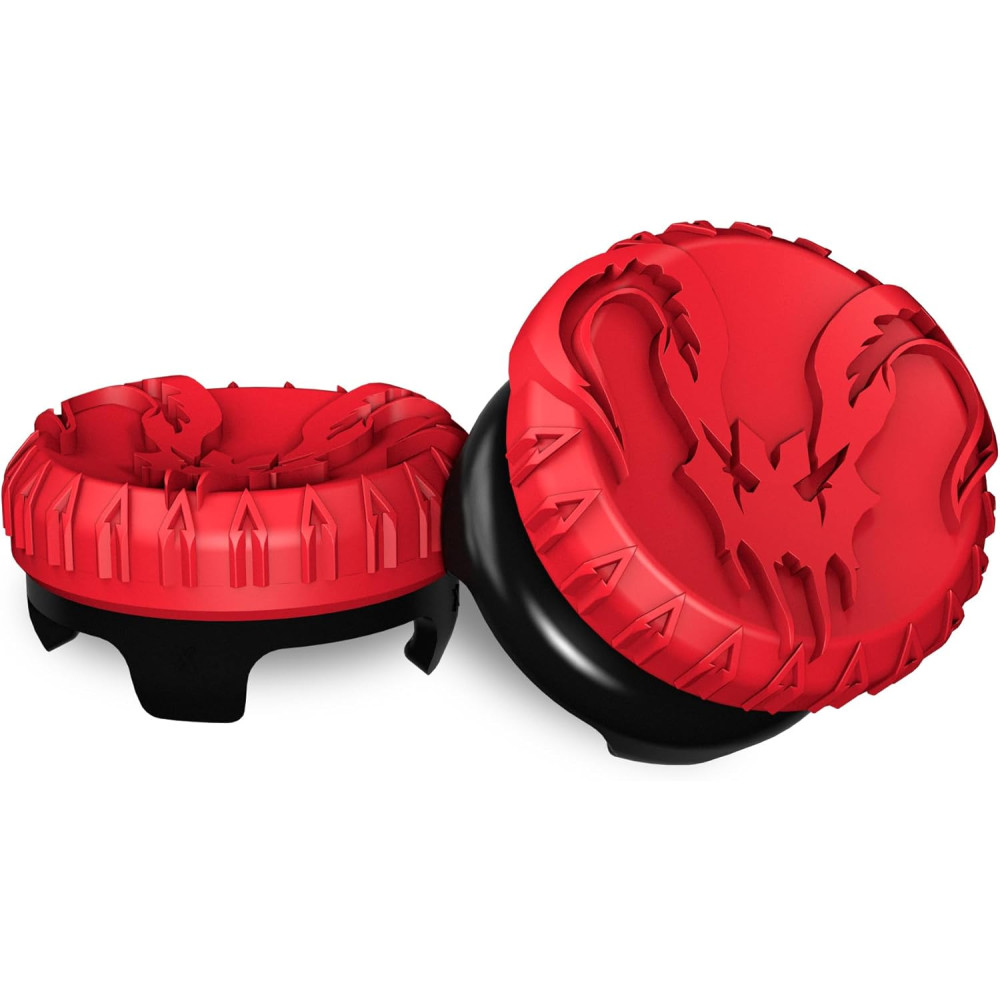 KontrolFreek Apex Predator Edition Performance Thumbstick For PS4 AND PS5 | 1 High-Rise, 1 Mid-Rise, Concave | Red/Black