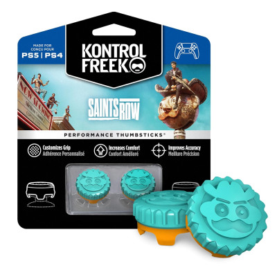 KontrolFreek Saints Row Performance Thumbsticks for PlayStation 5 (PS5) and PlayStation 4 (PS4) | 2 Mid-Rise, Hybrid