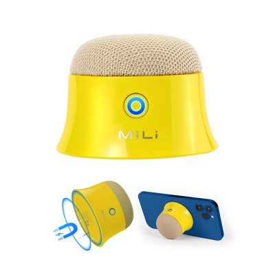 Mili Mag-SoundMate Magnetic Bluetooth Speaker (HD-M12, Yellow)