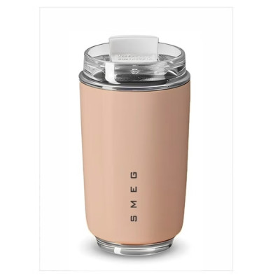  SMEG 240ml Stainless Steel Vacuum Insulated Coffee Travel Mug or cup (pink)