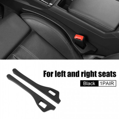 Car Seat Gap Filler Universal Soft Leakproof Leather Padding (2 Pec, Black)