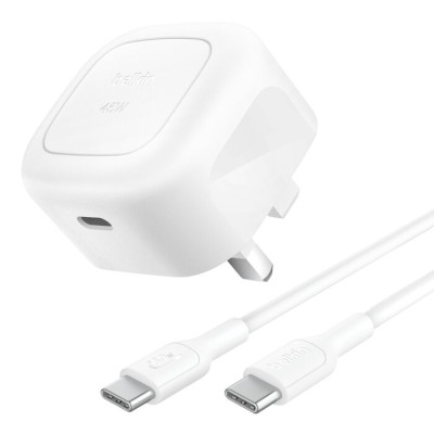 Belkin BoostCharge Compact USB-C Wall Charger 45W + USB-C Cable (UK Plug)(WCA013)