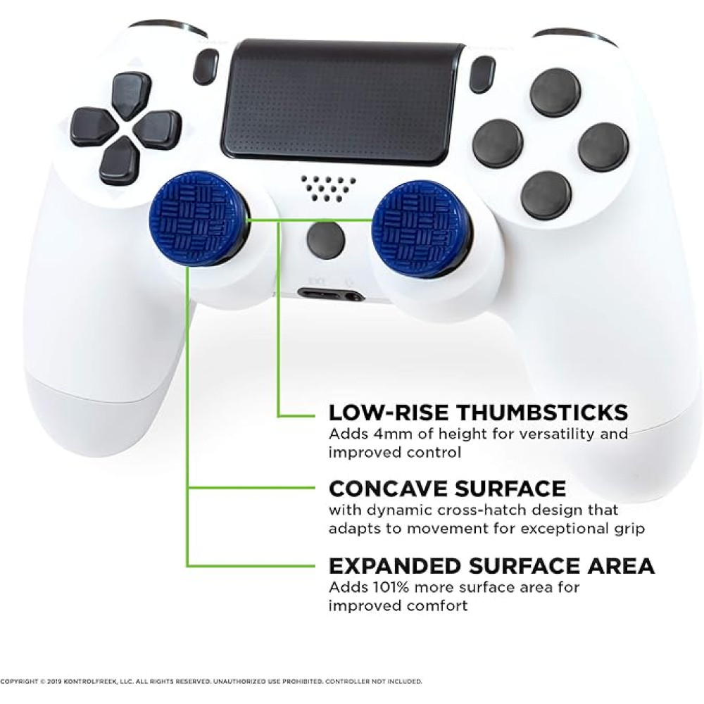 KontrolFreek Omni for PS4 and PS5 Sticks  2 Low Rise Concaves blue