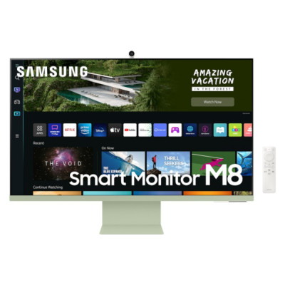 Samsung M8 32″ UHD Monitor with Smart TV Experience and Iconic Slim Design – Spring Green (LS32BM80GUMXUE)