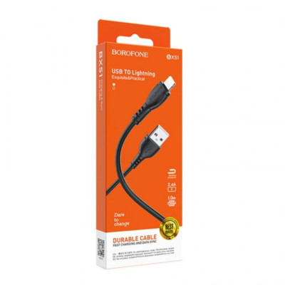 Borofone BX51 USB-A to Lightning Cable 1m – Black