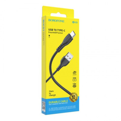 Borofone BX51 USB-A to USB-C Cable 1m – Black