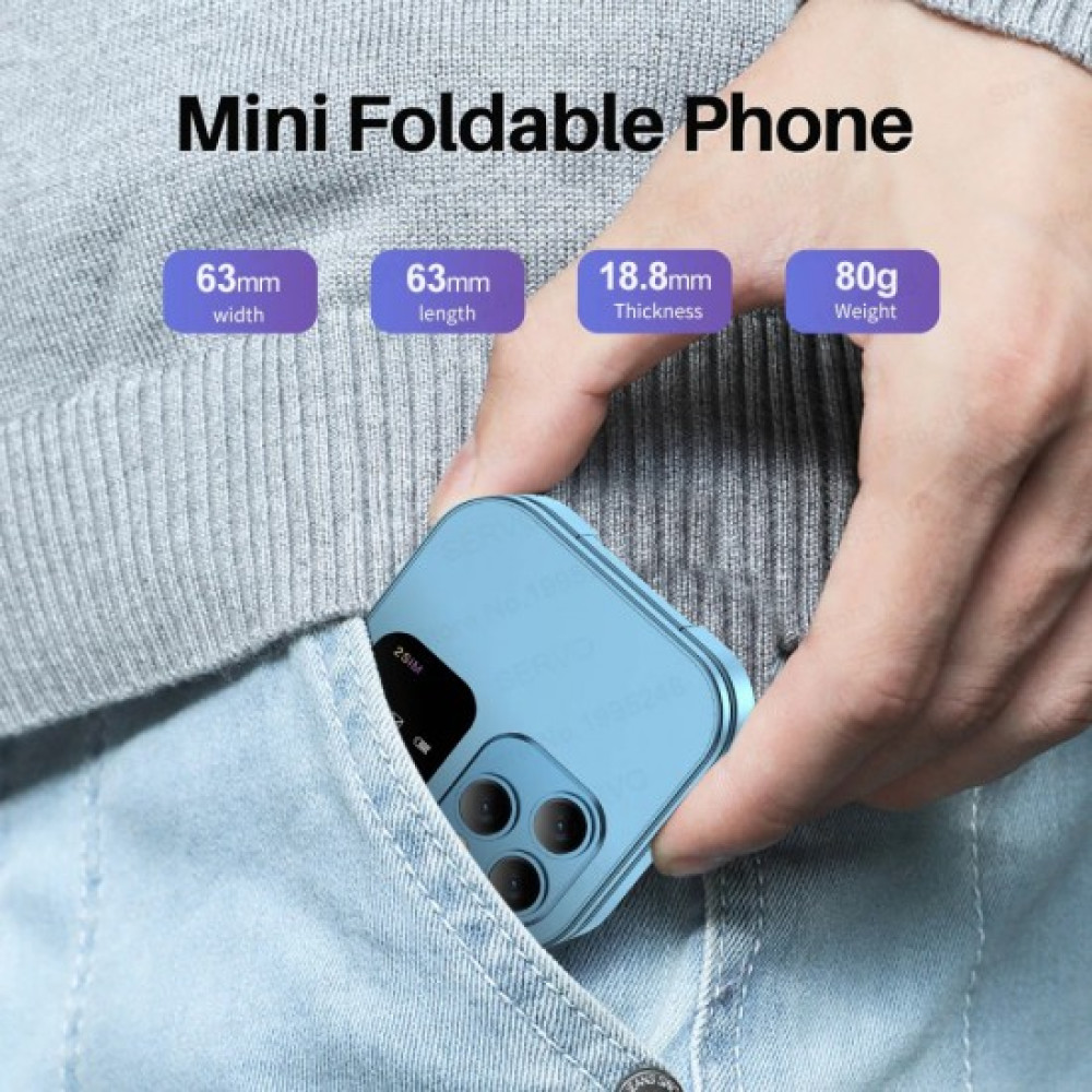 i16 Pro Foldable Mini Phone Gold