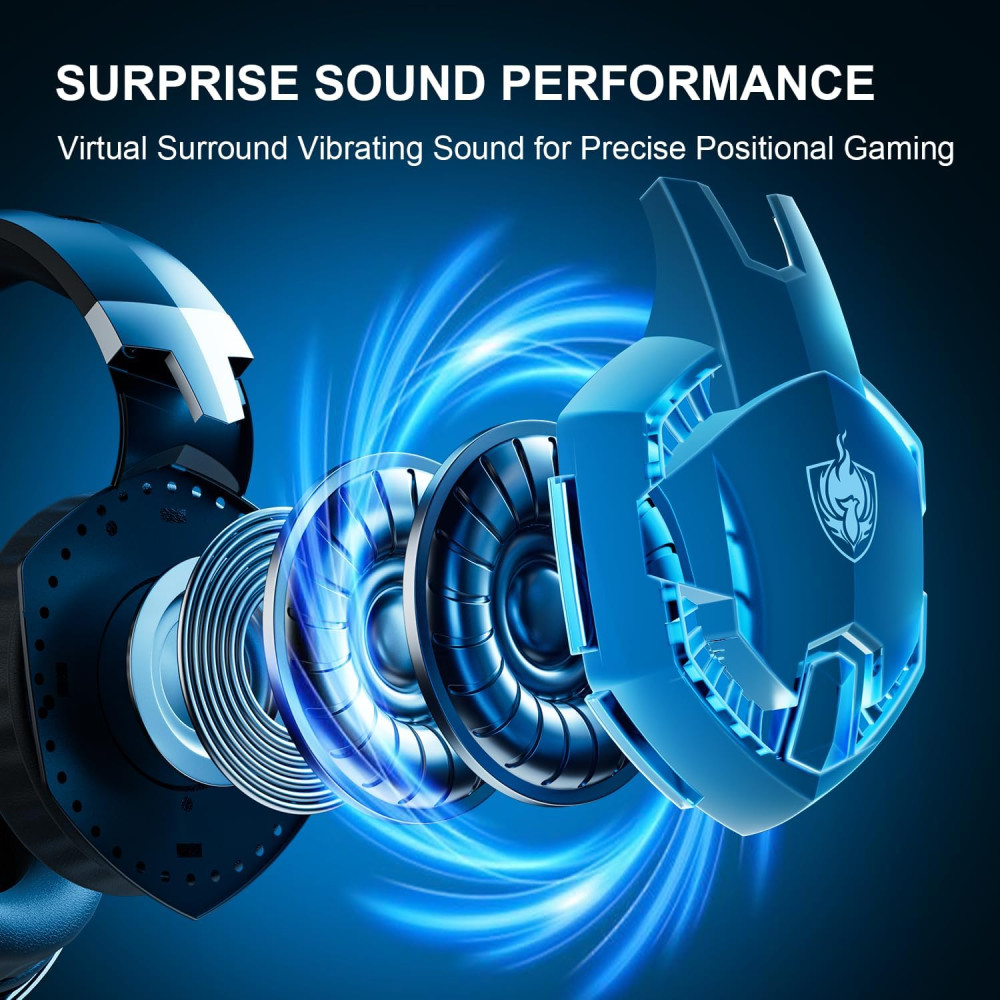 Phonix G9000 2.4GHz Wireless Gaming Headset for PS5 PS4 PC Switch 7.1 Stereo Sound Black