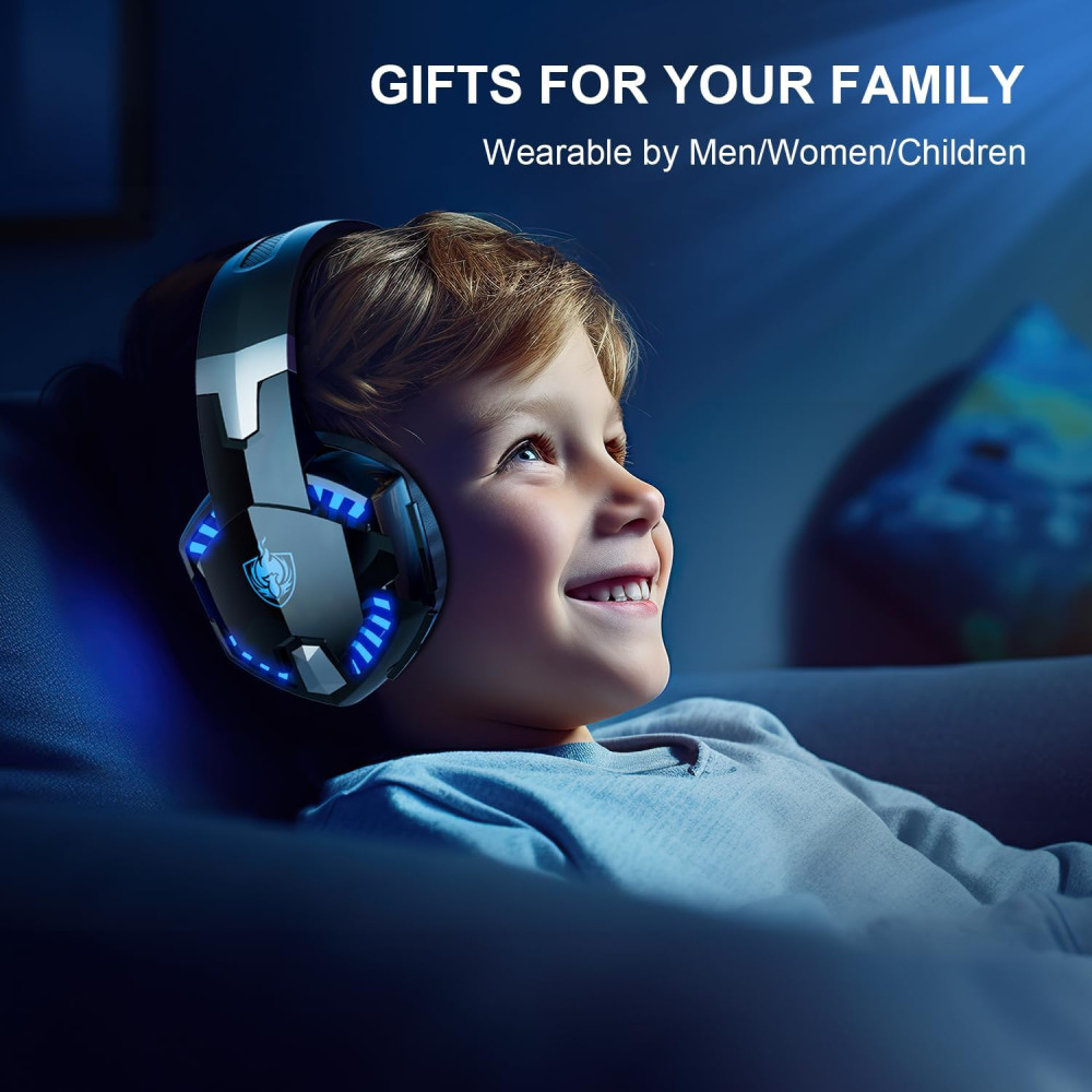Phonix G9000 2.4GHz Wireless Gaming Headset for PS5 PS4 PC Switch 7.1 Stereo Sound Black