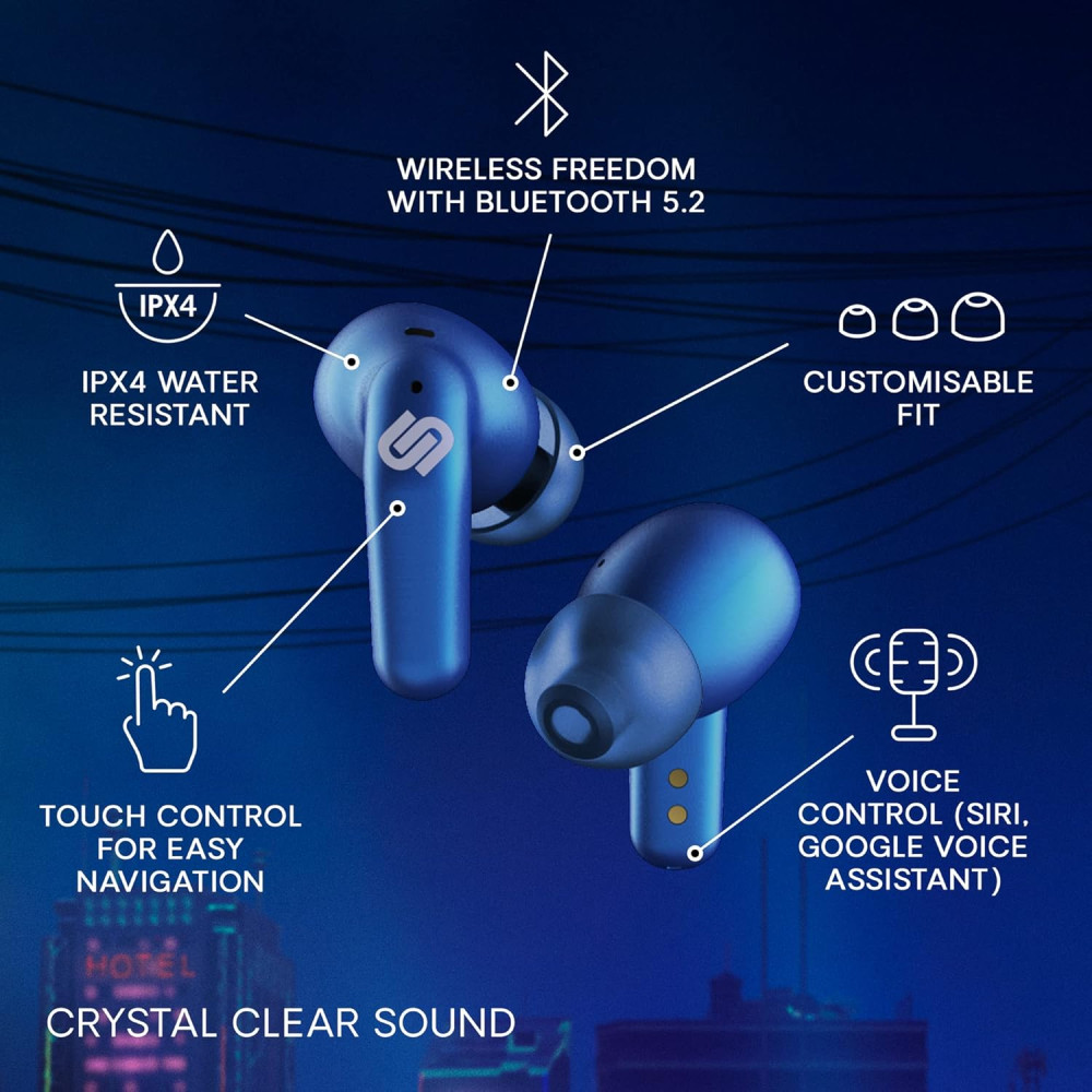 Urbanista Seoul Low Latency Mobile Gaming Earphones Electric Blue