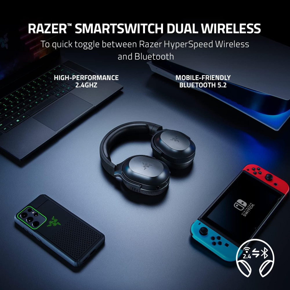 Razer Barracuda Wireless Gaming & Mobile Headset PC PlayStation Switch 2 Android iOS Black