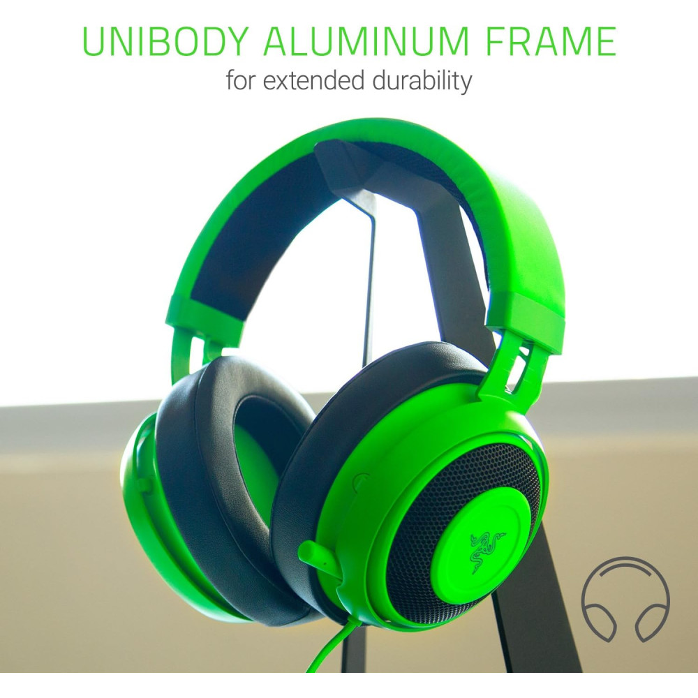 Razer Kraken Pro V2 Lightweight Aluminum Headband Retractable Mic inLine Remote Gaming Headset Works with PC PS4 Xbox One Switch & Mobile Devices  Green