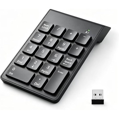 Wireless Numeric Keypad 2.4G USB Number Pad 18-Key Mini Numpad for Laptop PC