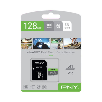PNY 128GB ELITE UHS-I MICROSDHC MEMORY CARD WITH SD ADAPTER