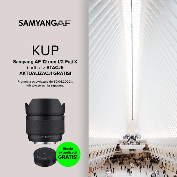 Samyang AF 12mm F2.0 do Fujifilm X + gratis Lens Station – promocja do 30 kwietnia lub wyczerpania zapasów