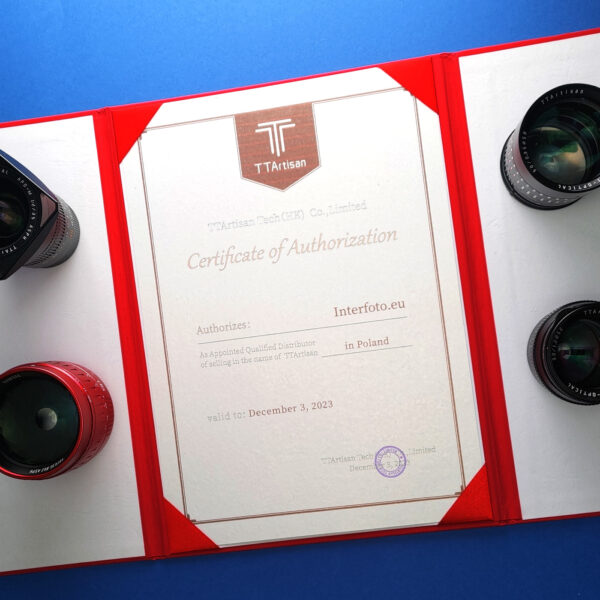 Otrzymaliśmy Certyfikat Wyłącznego Dystrybutora Marki TTArtisan na Polskę na rok 2023