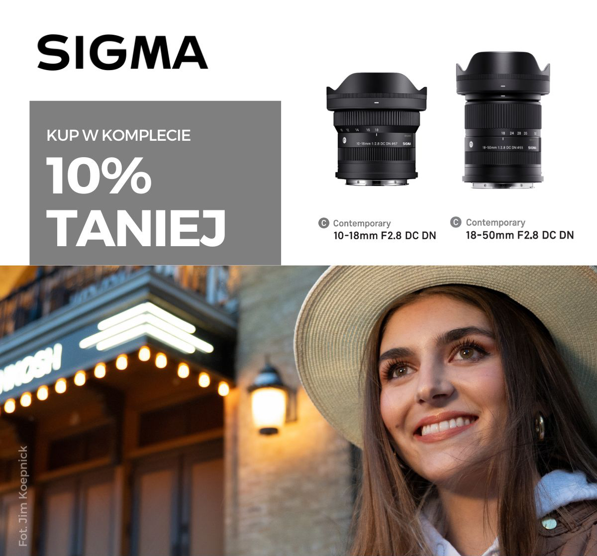 Podwójna frajda z nową akcją od Sigmy. Przy zakupie dwóch obiektywów Sigma 10-18mm i Sigma 18-50mm F2.8 DC DN do aparatów APS-C z 10% rabatu!