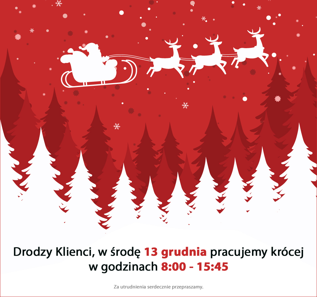 W środę 13 grudnia salon fotograficzny InterFoto.eu pracuje krócej od 8:00 do 15:45