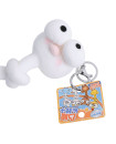 Long-Neck Big-Eyed Penguin Plush Keychain - White & Blue