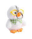 Chirpy Glasses Palm Treasure Plush Keychain - White